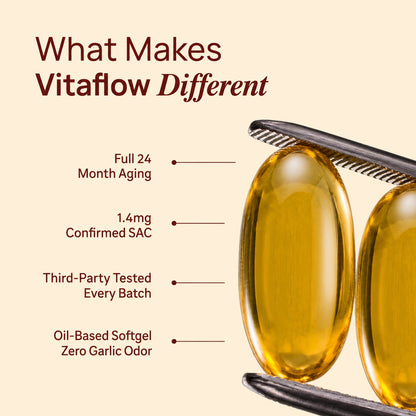 VitaFlow 24-Month Aged Garlic Extract — Supports Blood Flow & Performance