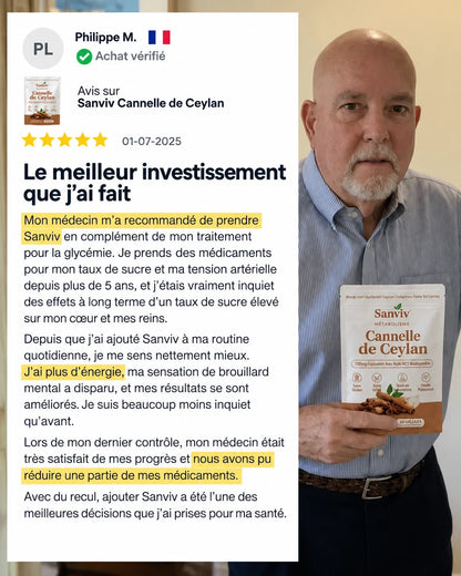 Sanviv – Cannelle de Ceylan, équivalent à 7 200 mg avec huile MCT