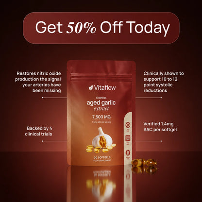 VitaFlow 24-Month Aged Garlic Extract — Supports Blood Flow & Performance