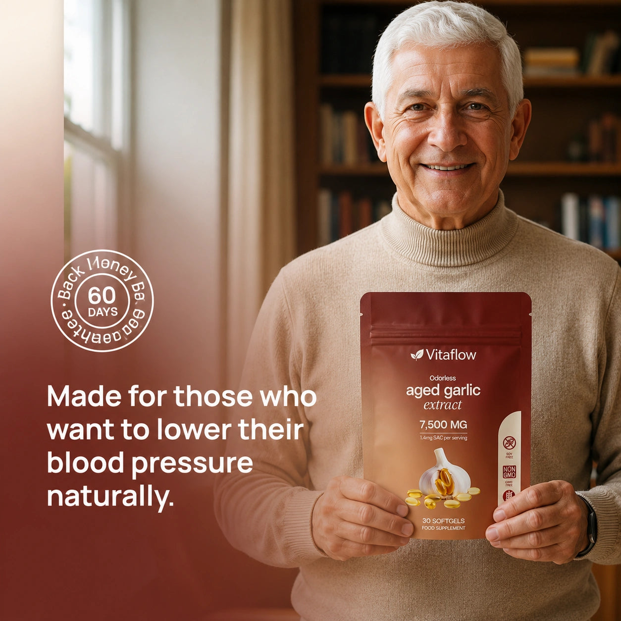 VitaFlow 24-Month Aged Garlic Extract — Supports Blood Flow & Performance
